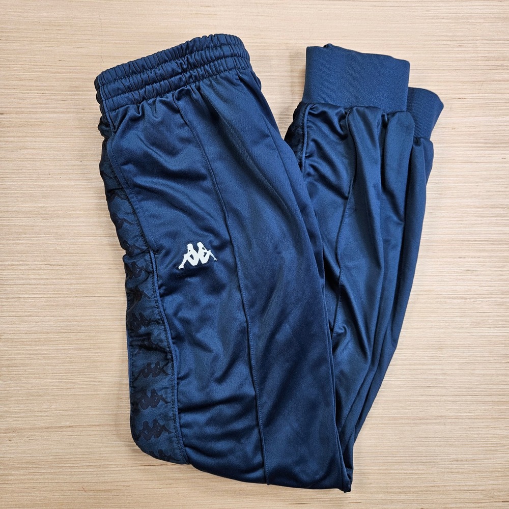 Kappa Track Pants Mens M Blue Logo Tape Banda Athletic Sportswear Joggers